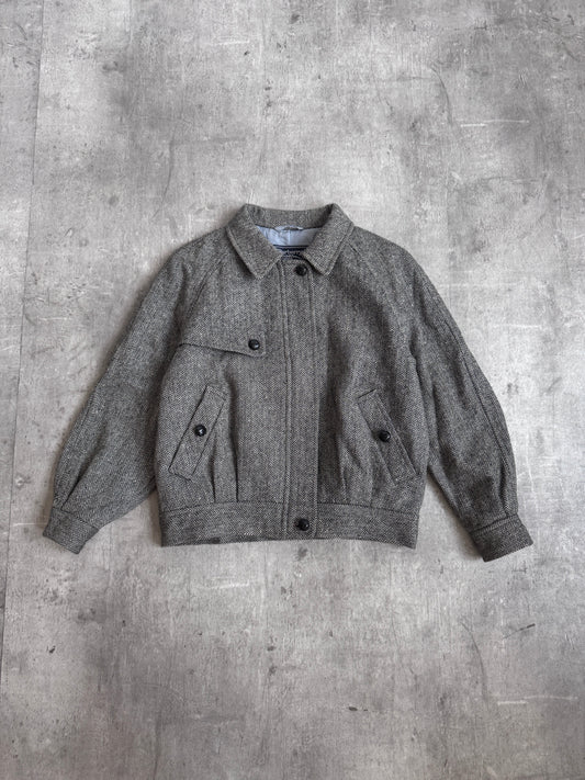 Burberry Herringbone Wool Panelled Blouson
