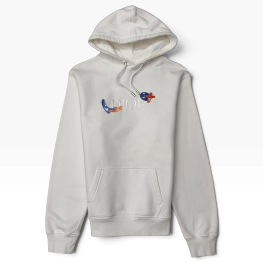 DIOR X KENNY SCHARF LOGO HOODIE WHITE XS | XS, White