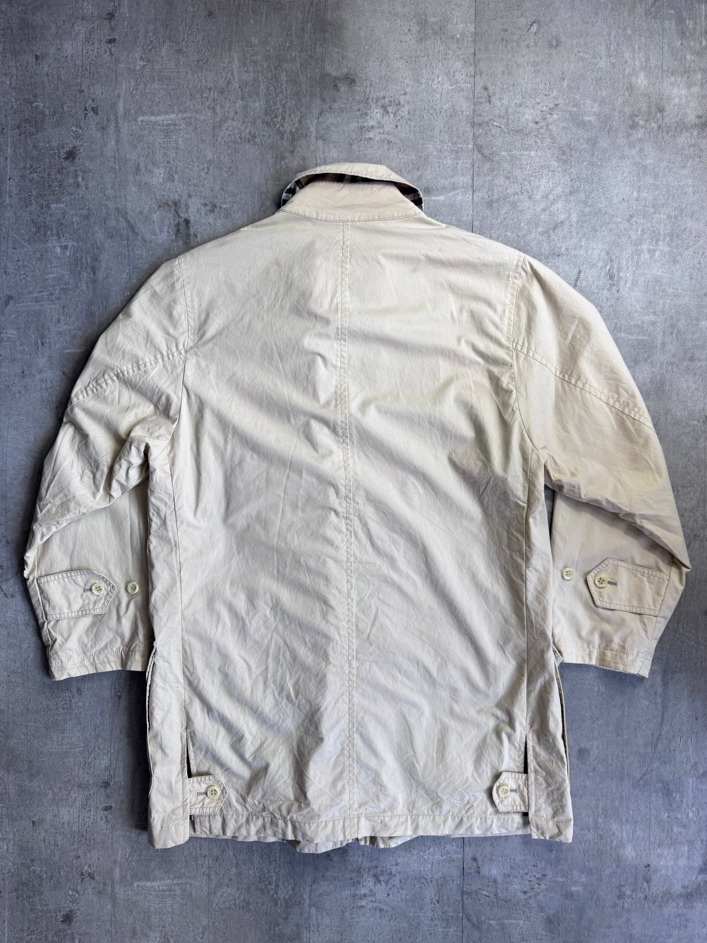 Burberry Nova Check Lined Cream Parka Jacket