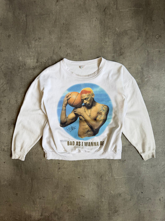1996 Dennis Rodman Single Stitch Bad As I Wanna Be Portrait Graphic Sweatshirt