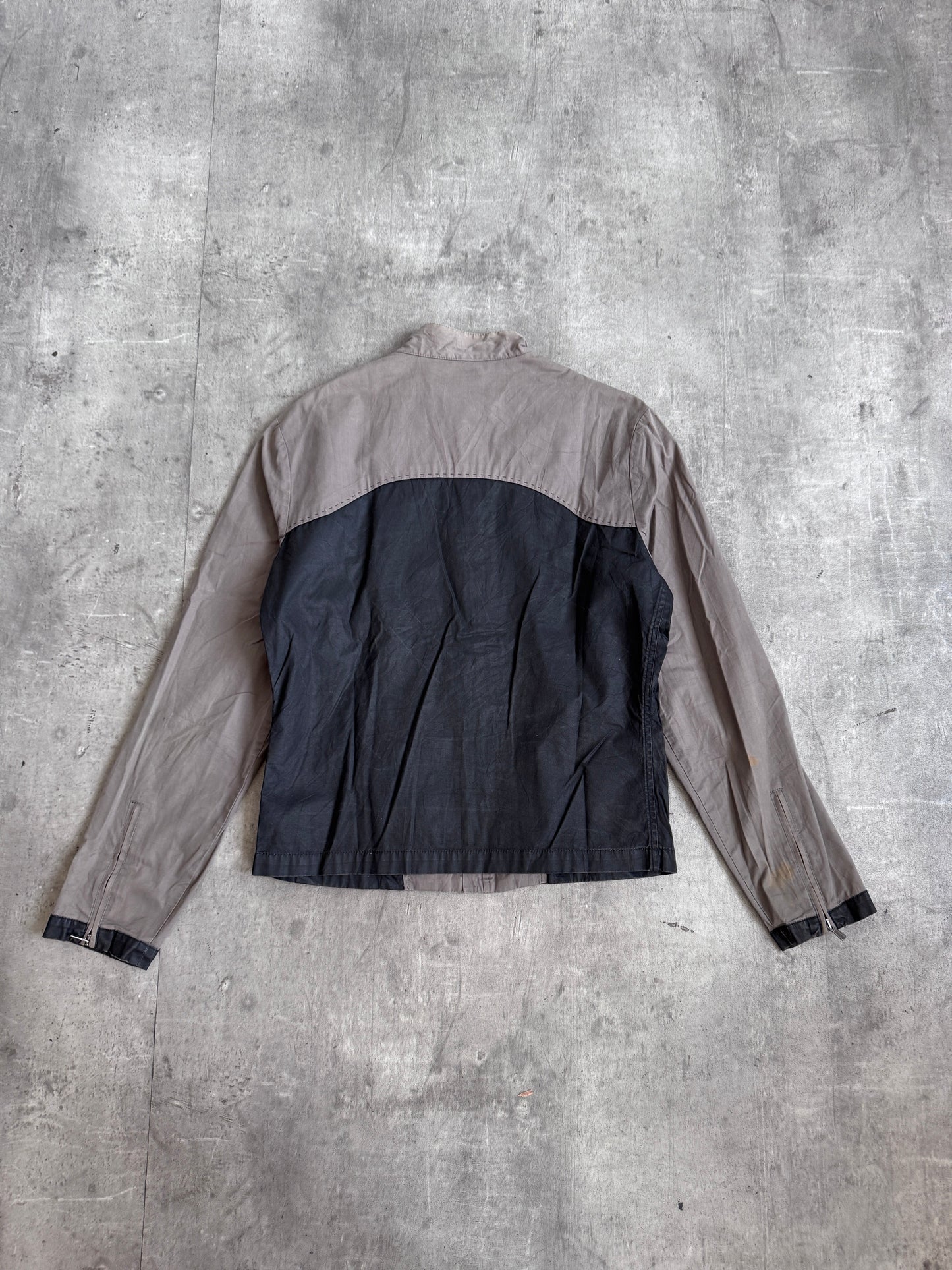 Moschino Resin Coated Panelled Moto Blouson