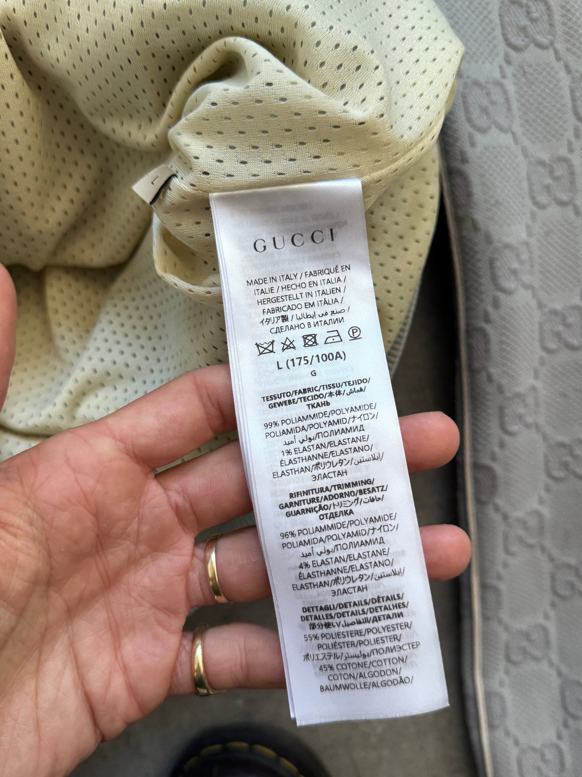S/S 2024 Gucci All-Over Monogram Track Jacket FA:276 (CSN322) | Medium, Light Grey