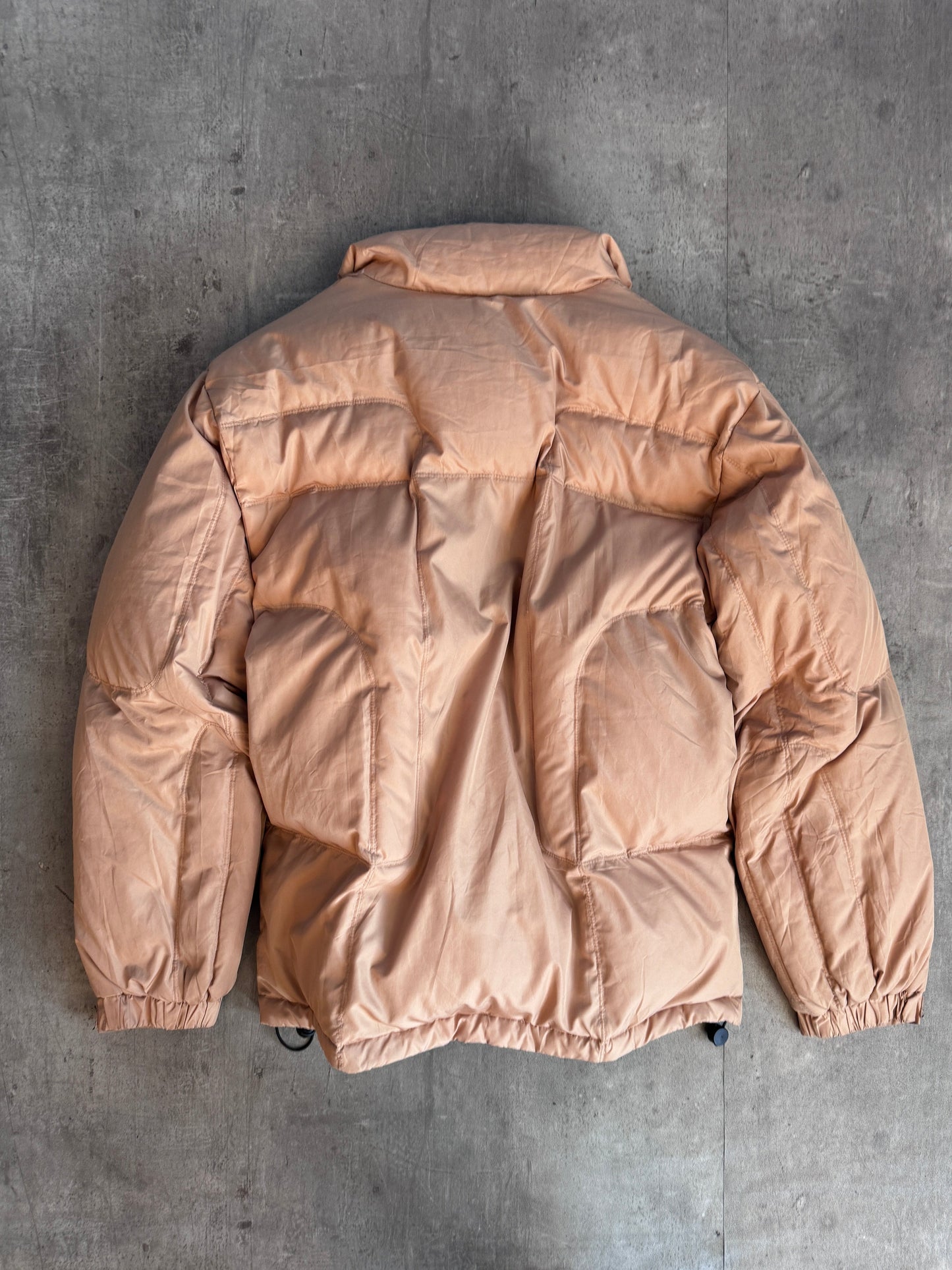 Balenciaga Two Tone Beige Embroidered Down Puffer Jacket