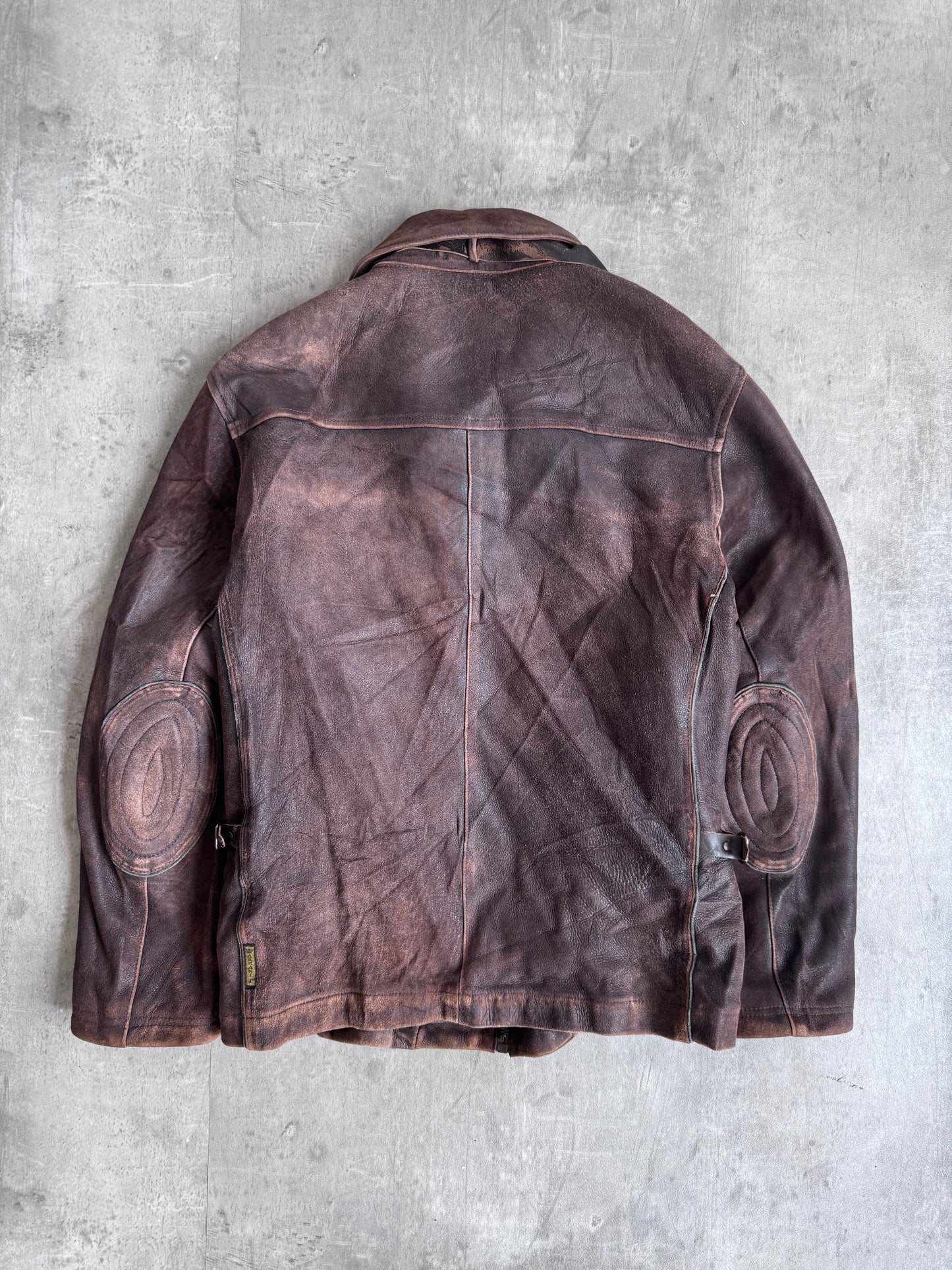 Armani Jeans Washed Brown Suede Work Jacket