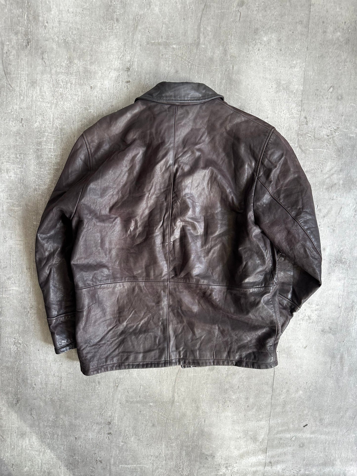 Burberry Brown Soft Leather Nova Lined Chore Jacket