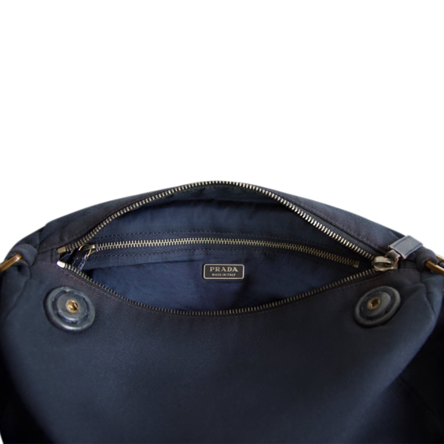 Prada Logo Plaque Cloth Shoulder Bag