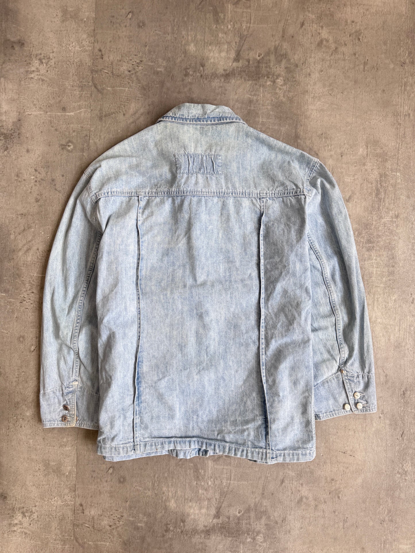 Valentino Light Wash Denim Boxy Chore Jacket