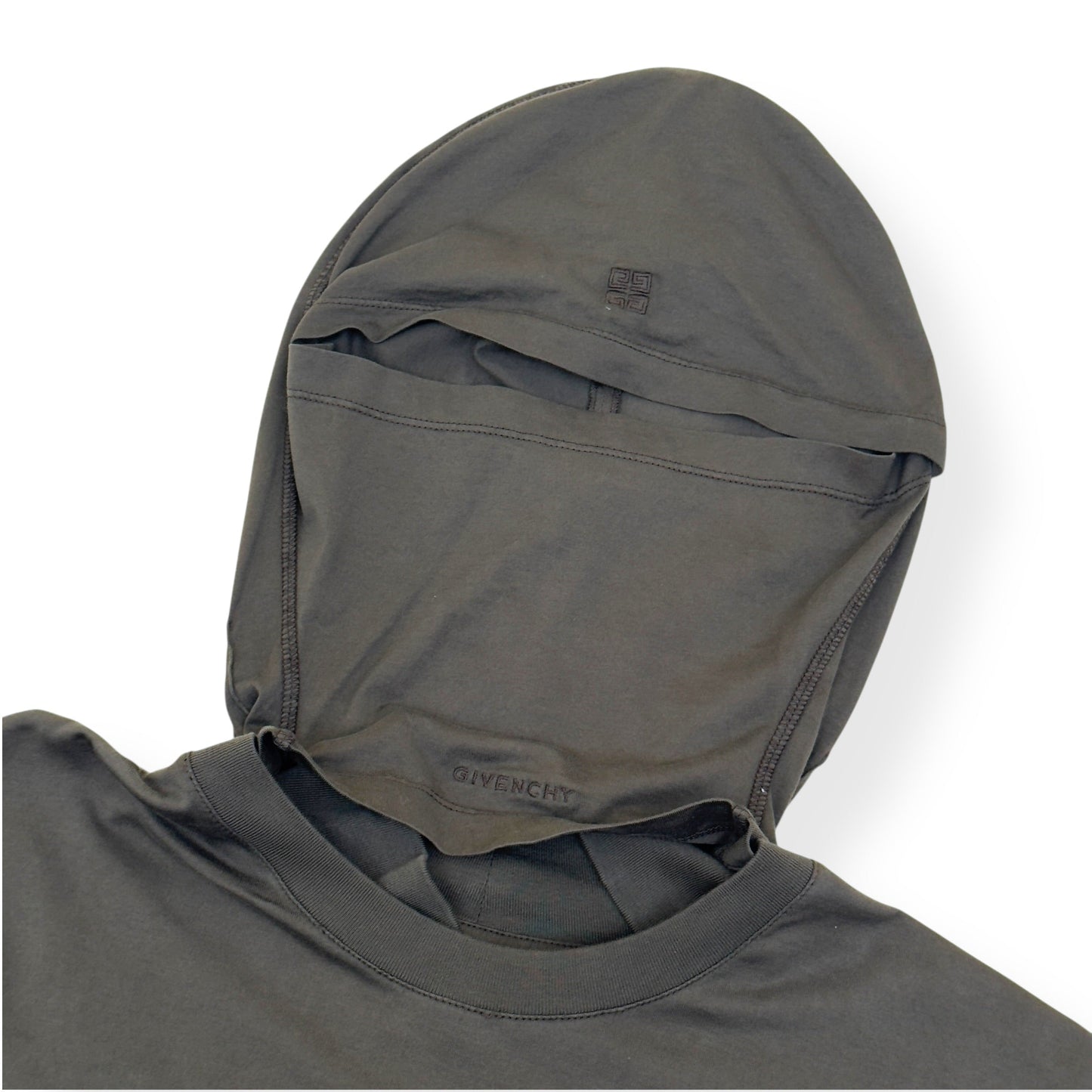 GIVENCHY LAYERED GRAPHIC LONG-SLEEVE BALACLAVA T-SHIRT KHAKI L | Large, Khaki