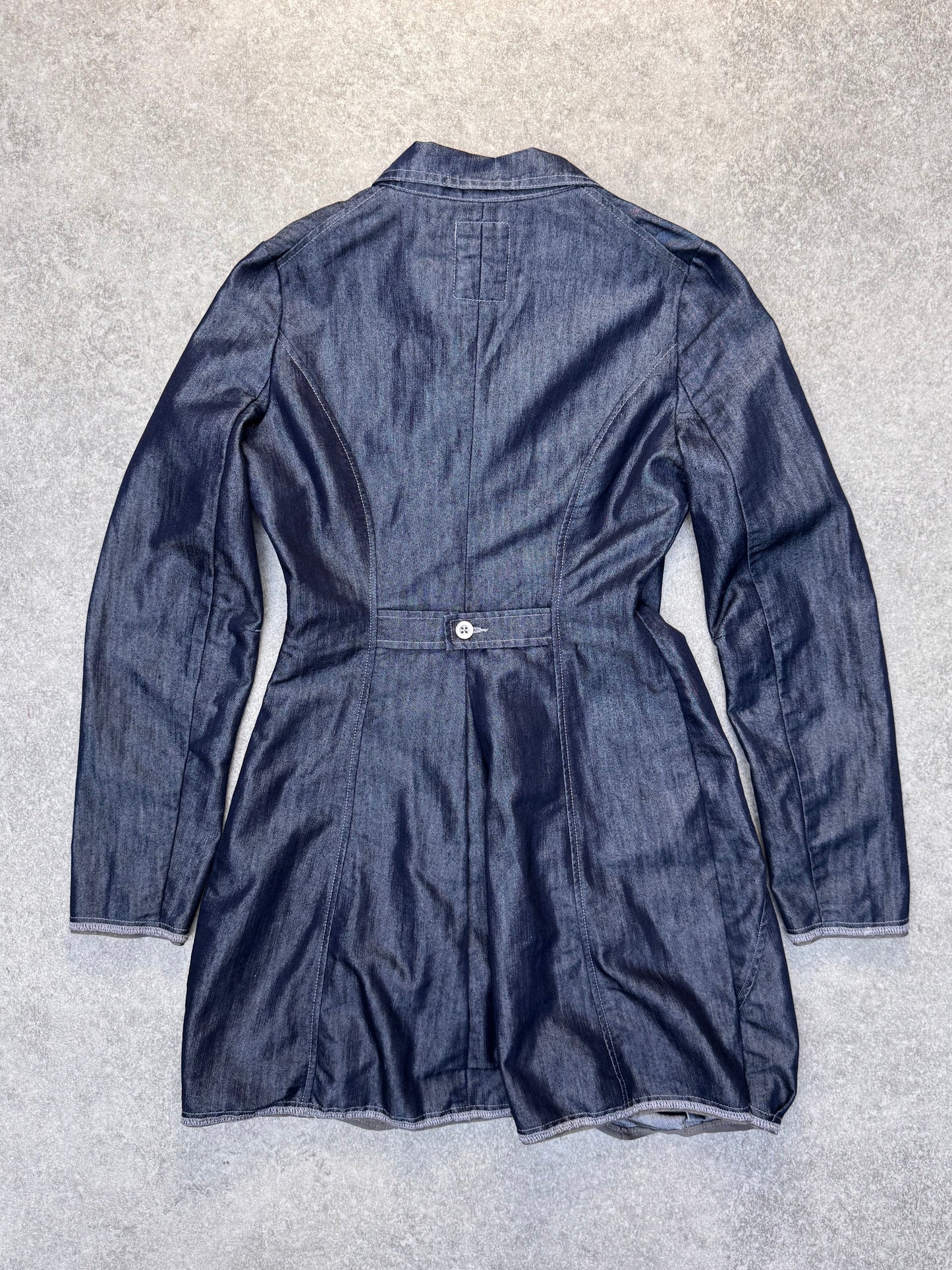 Marithe Francois Girbaud Fitted Mid-Length Denim Jacket