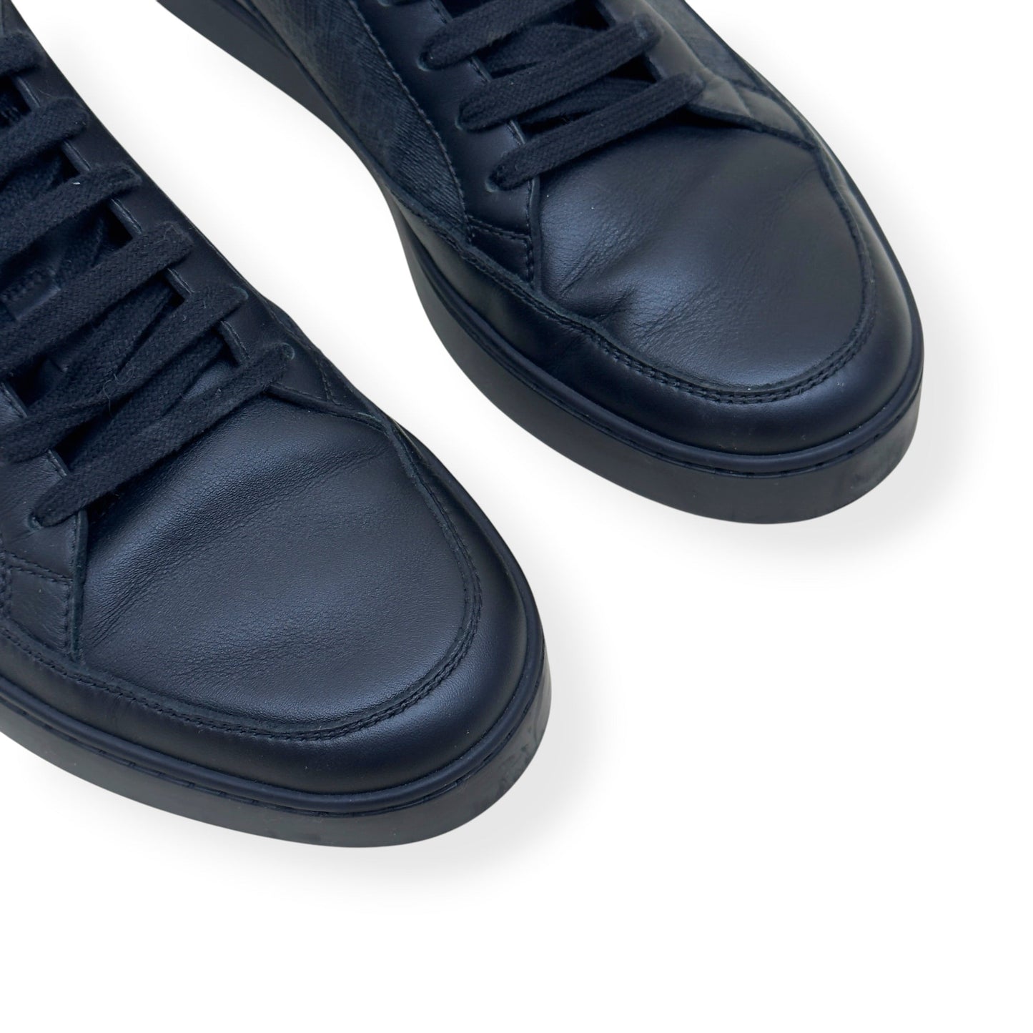 GUCCI SUPREME CANVAS LEATHER LOW-TOP SNEAKER BLACK UK8 | UK 8, Black