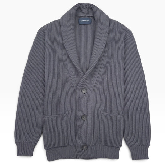 THOM SWEENEY MERINO SHAWL COLLAR CARDIGAN GREY L | Large, Grey