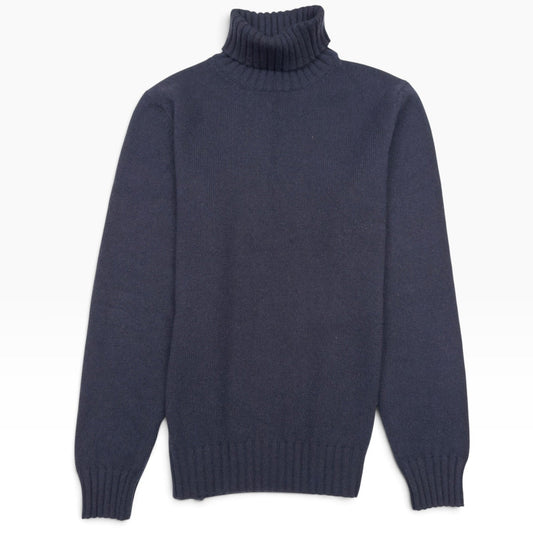THOM SWEENEY CASHMERE ROLL NECK JUMPER NAVY M | Medium, Navy