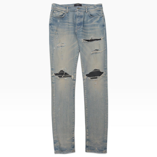 AMIRI MX1 LEATHER PATCH JEANS BLUE 33” / L | Large, Blue