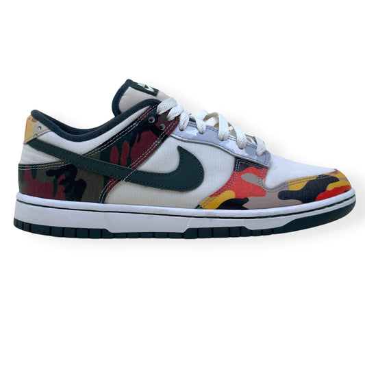 NIKE DUNK LOW-TOP CAMO SNEAKER SAIL / MULTI CAMO UK7 | UK 7, Camo