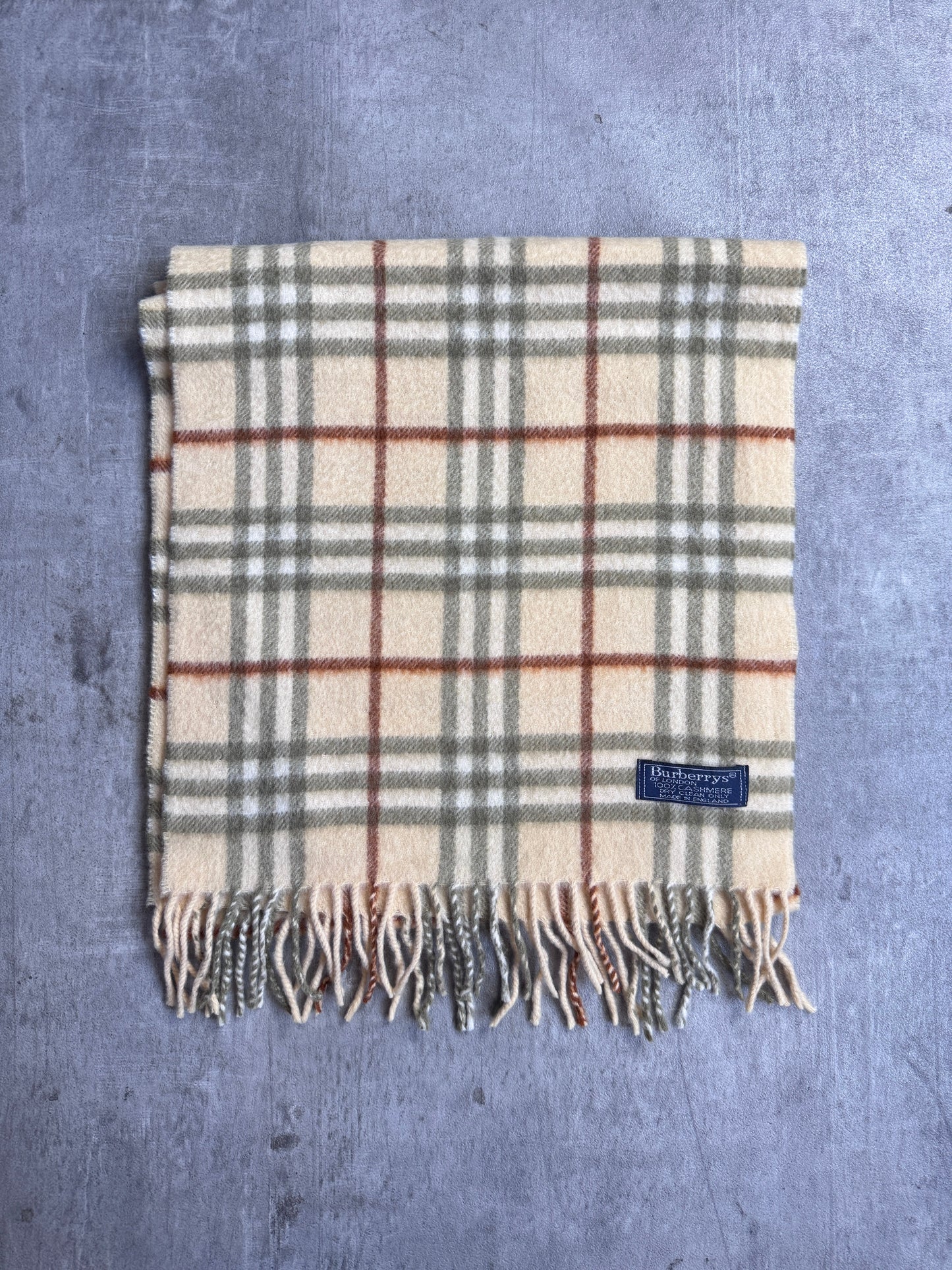 Burberry Yellow Nova Check 100% Cashmere Scarf