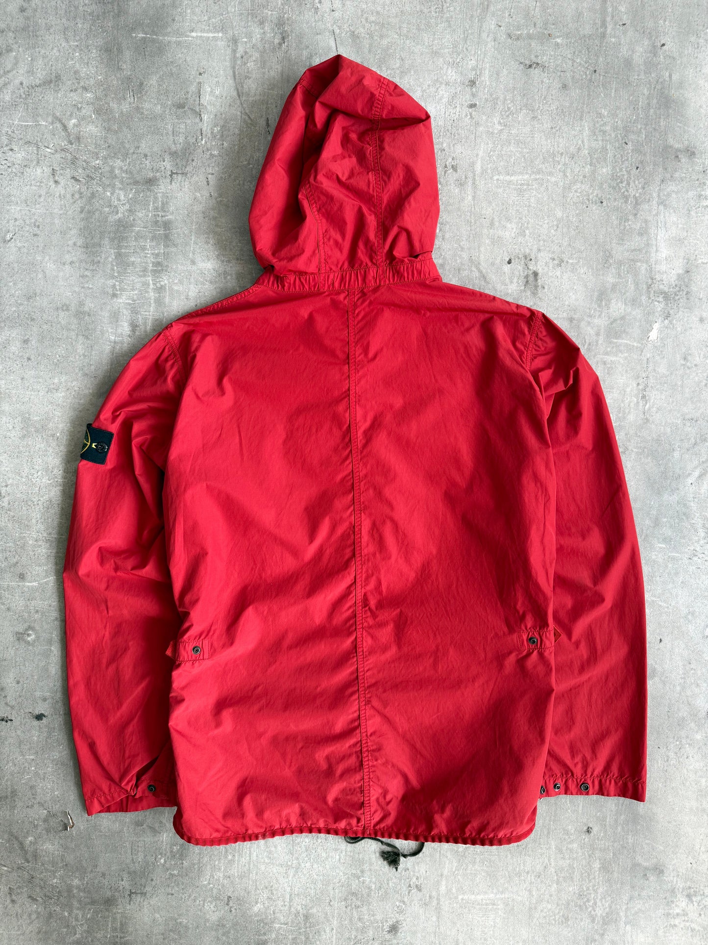 S/S 2010 Stone Island Nylon Double Pocket Red Smock Jacket | Extra Large, Red