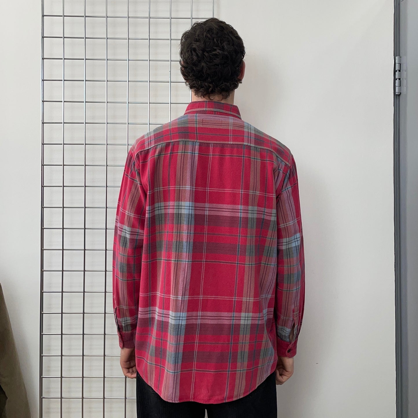 Armani Jeans Red 90s Flannel Shirt | X-Large, Red