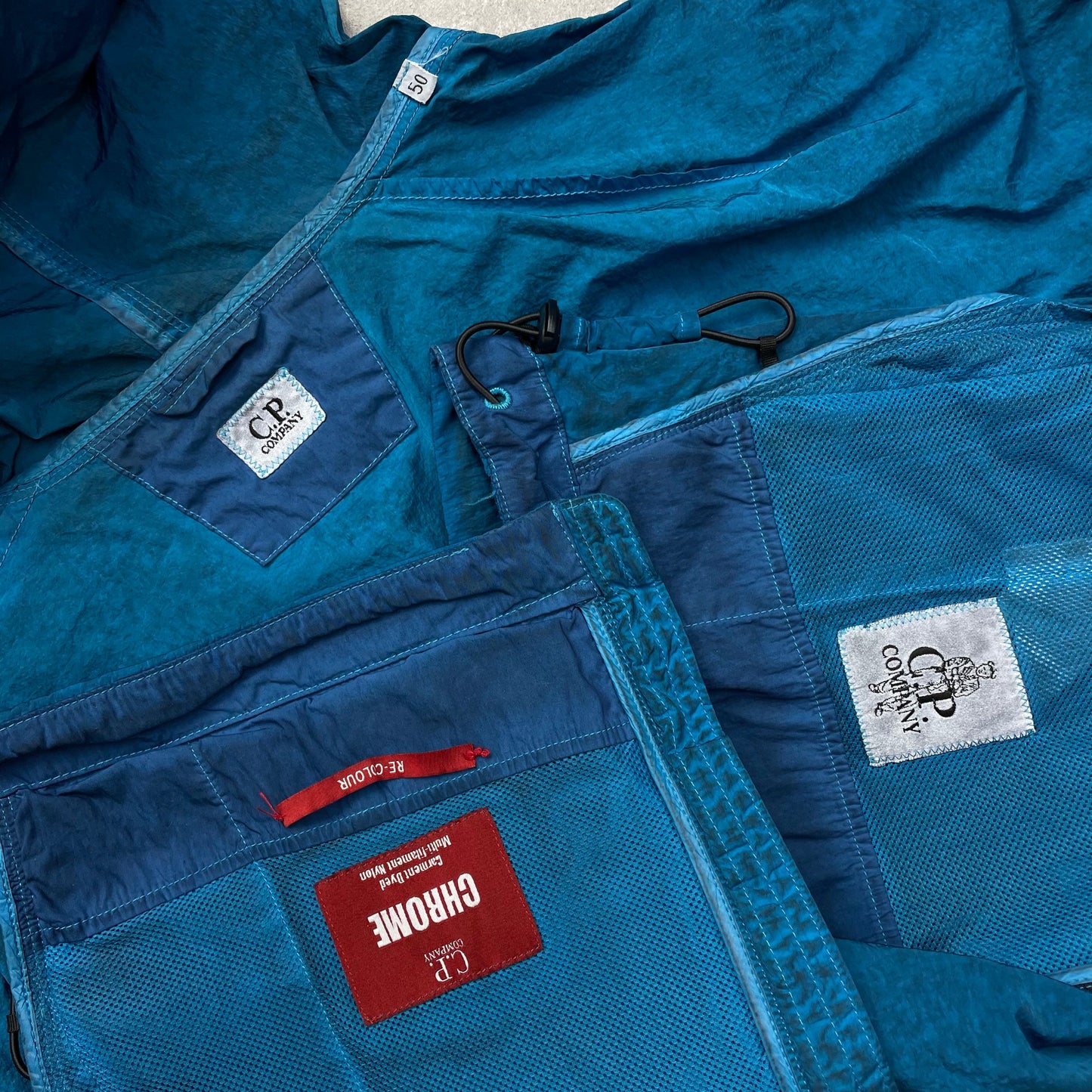 C.P. Company Blue Chrome Re-Colour Nylon Jacket | Large, Blue