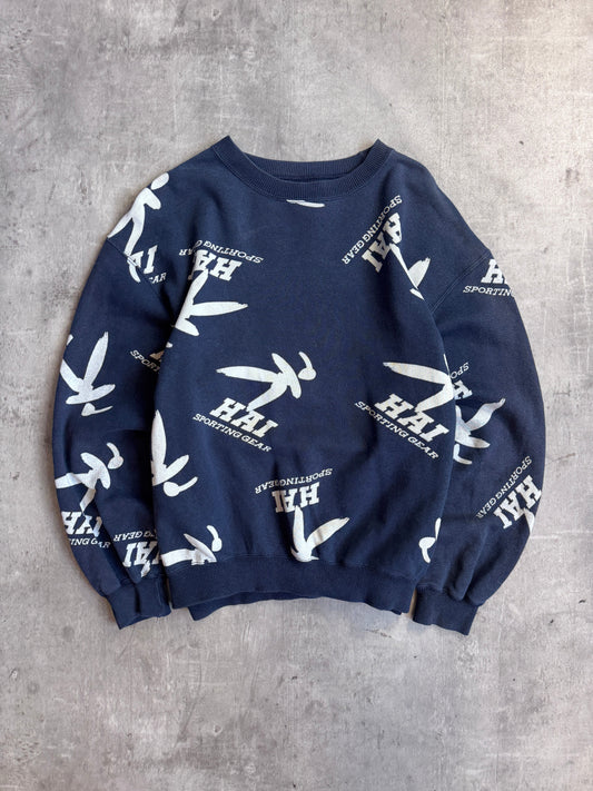 Issey Miyake Hai Navy Repeat Logo Sweatshirt