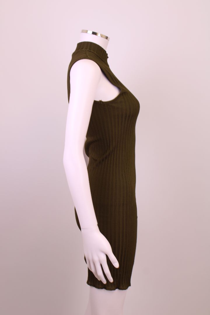 Balmian S/S Knit Button Dress Khaki 6 | XS, Khaki