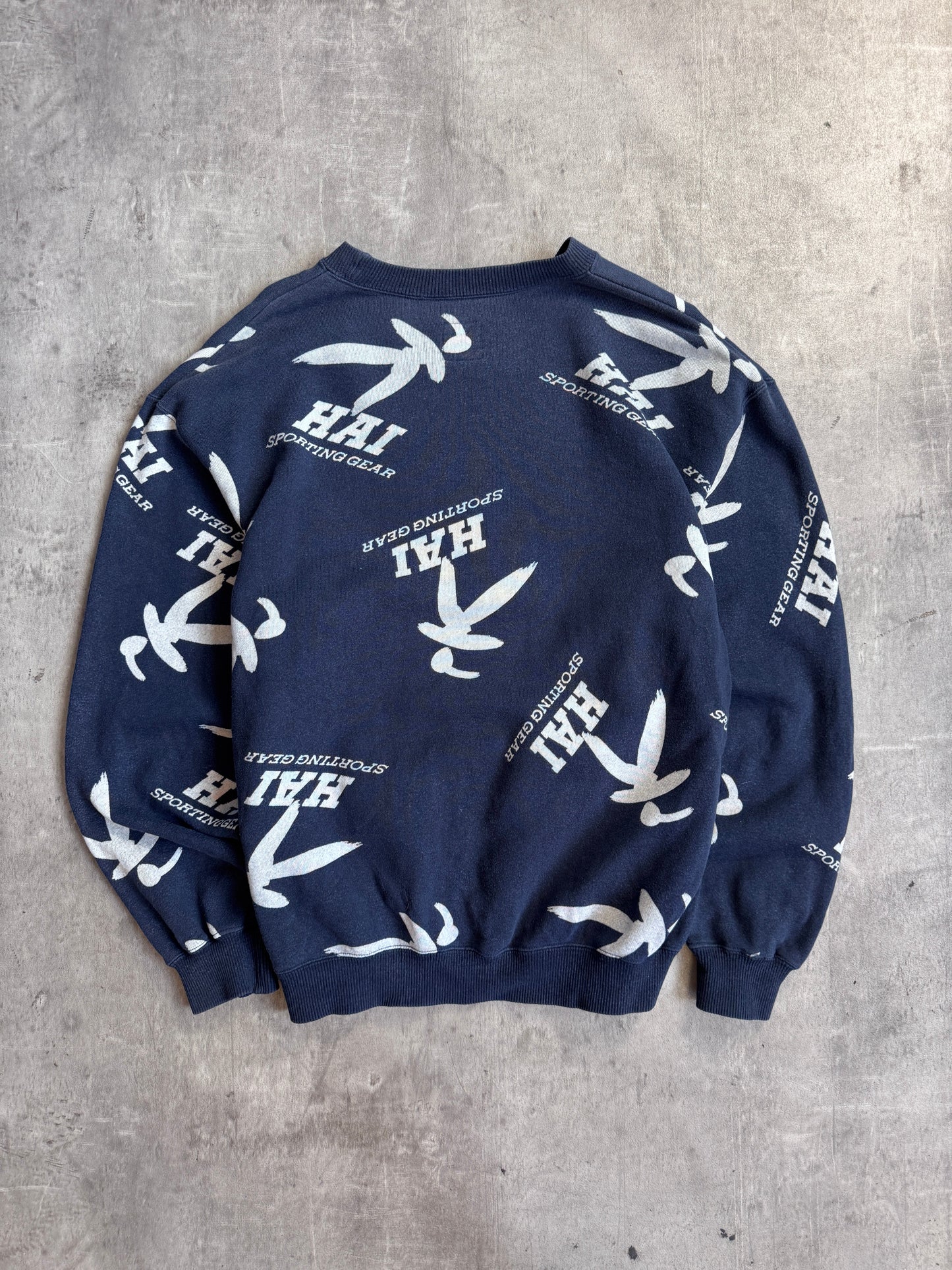 Issey Miyake Hai Navy Repeat Logo Sweatshirt
