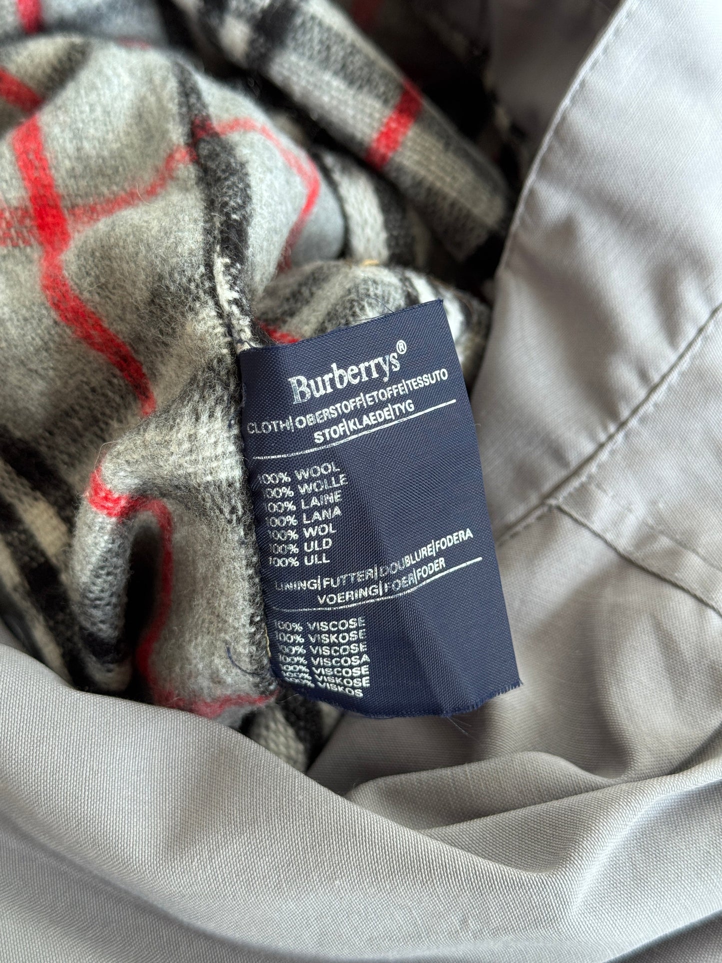 1990s Burberry's Top Pleat Grey Wool Nova Lined Overcoat