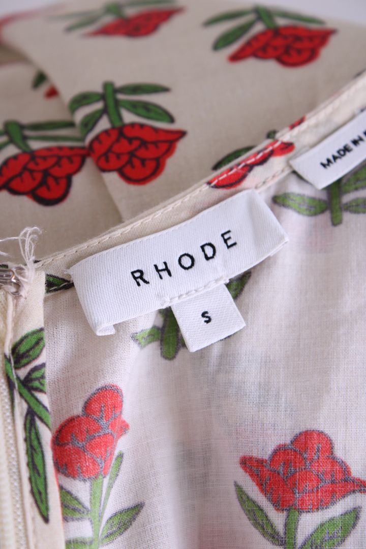 Rhode Floral Print Mini Dress White / Red S | O/S, Red