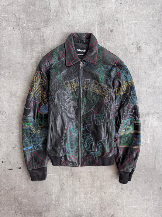 Pelle Pelle Marc Buchannan Embroidered Leather Bomber Jacket
