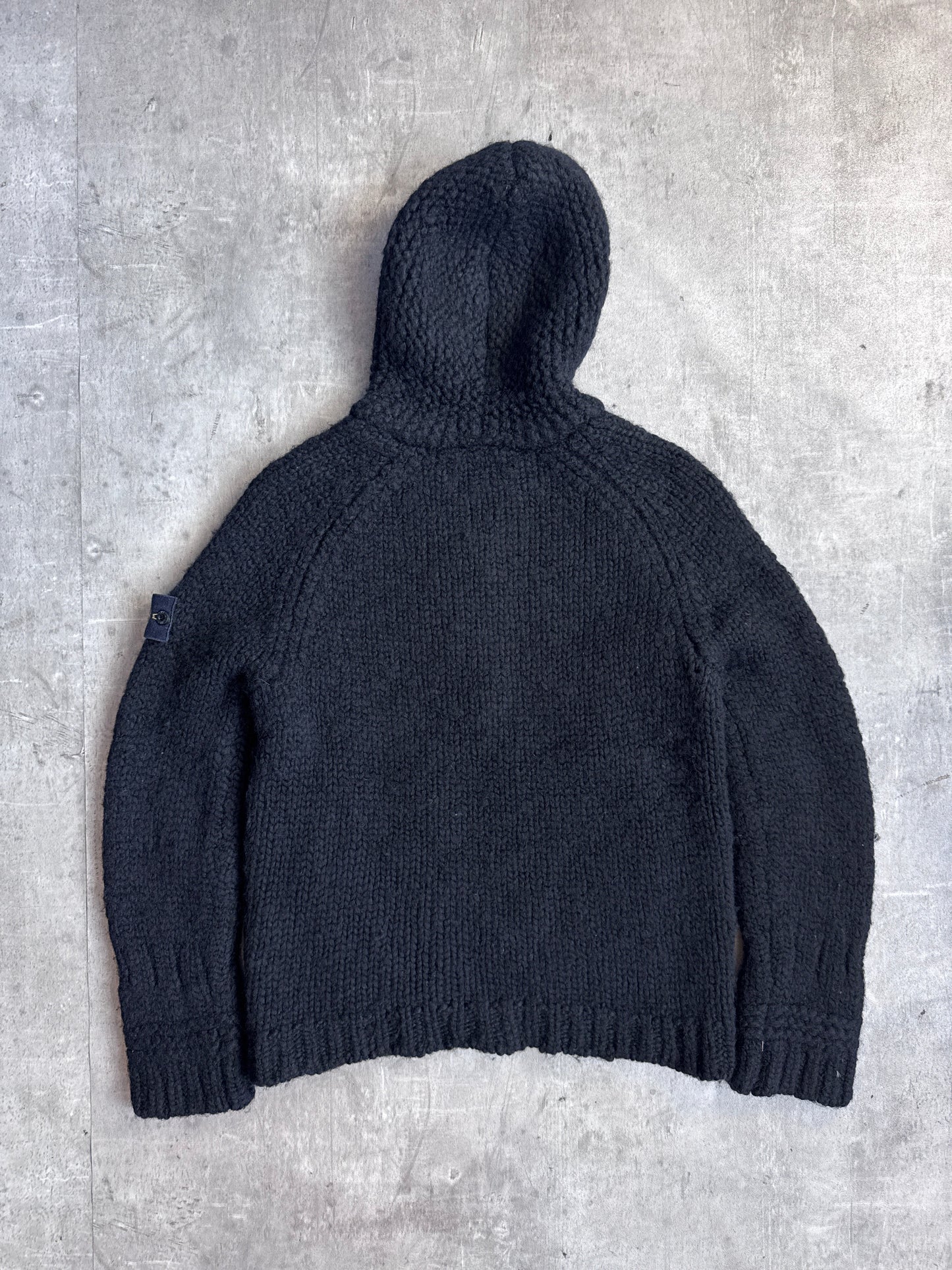 Stone Island Chunky Knit Wool Full Zip Sweater