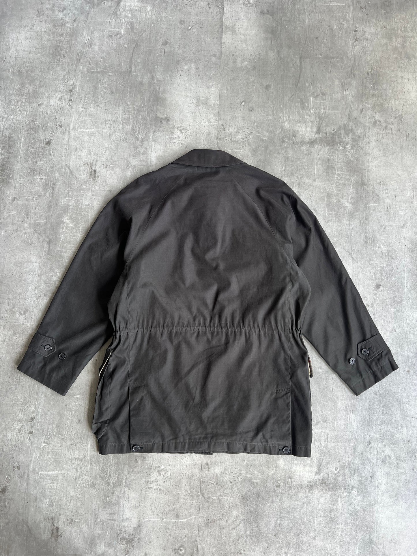 Burberry Cinch Waist Black Cropped Trench