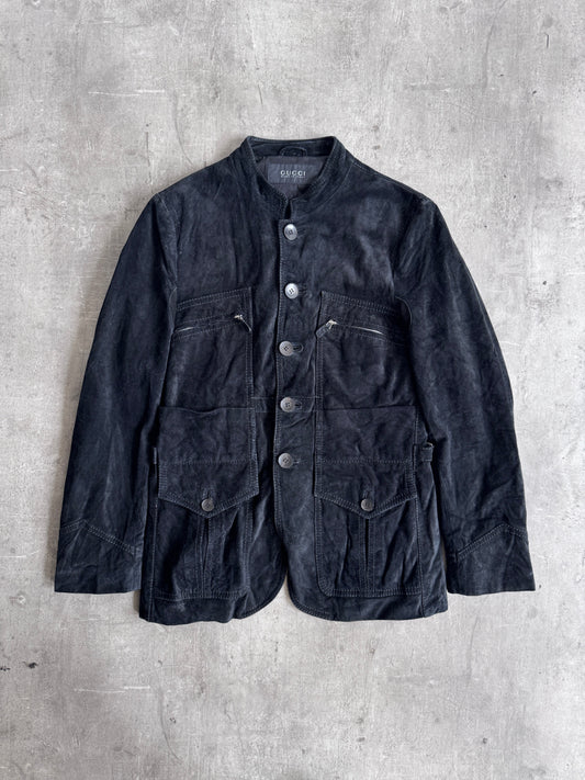 Gucci by Tom Ford Suede Button Down Leather Jacket