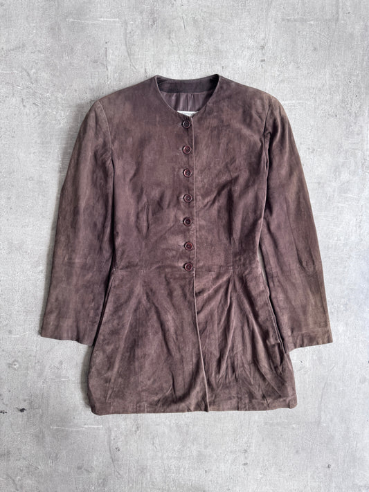 Emporio Armani Collarless Suede Jacket