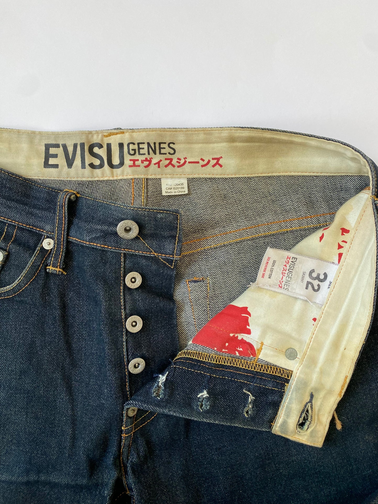 Evisu Daicock Jeans in Blue and Black