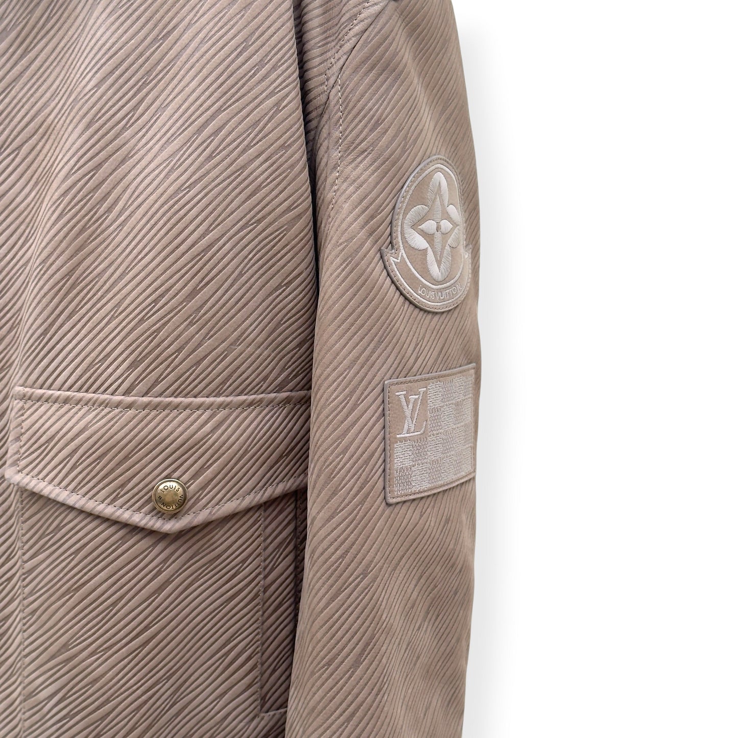 LOUIS VUITTON EPI LEATHER BOMBER JACKET MOCHA BROWN 54 / XL | XL, Brown