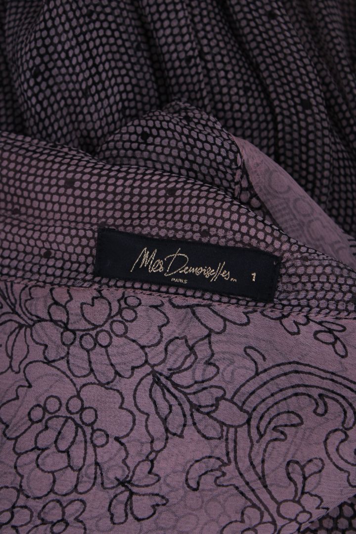 Mes Demoiselles See through print shirt dress lilac purple S | Small, Purple