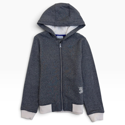 BURBERRY ZIP-UP HOODIE GREY / WHITE 8Y | 8, Grey