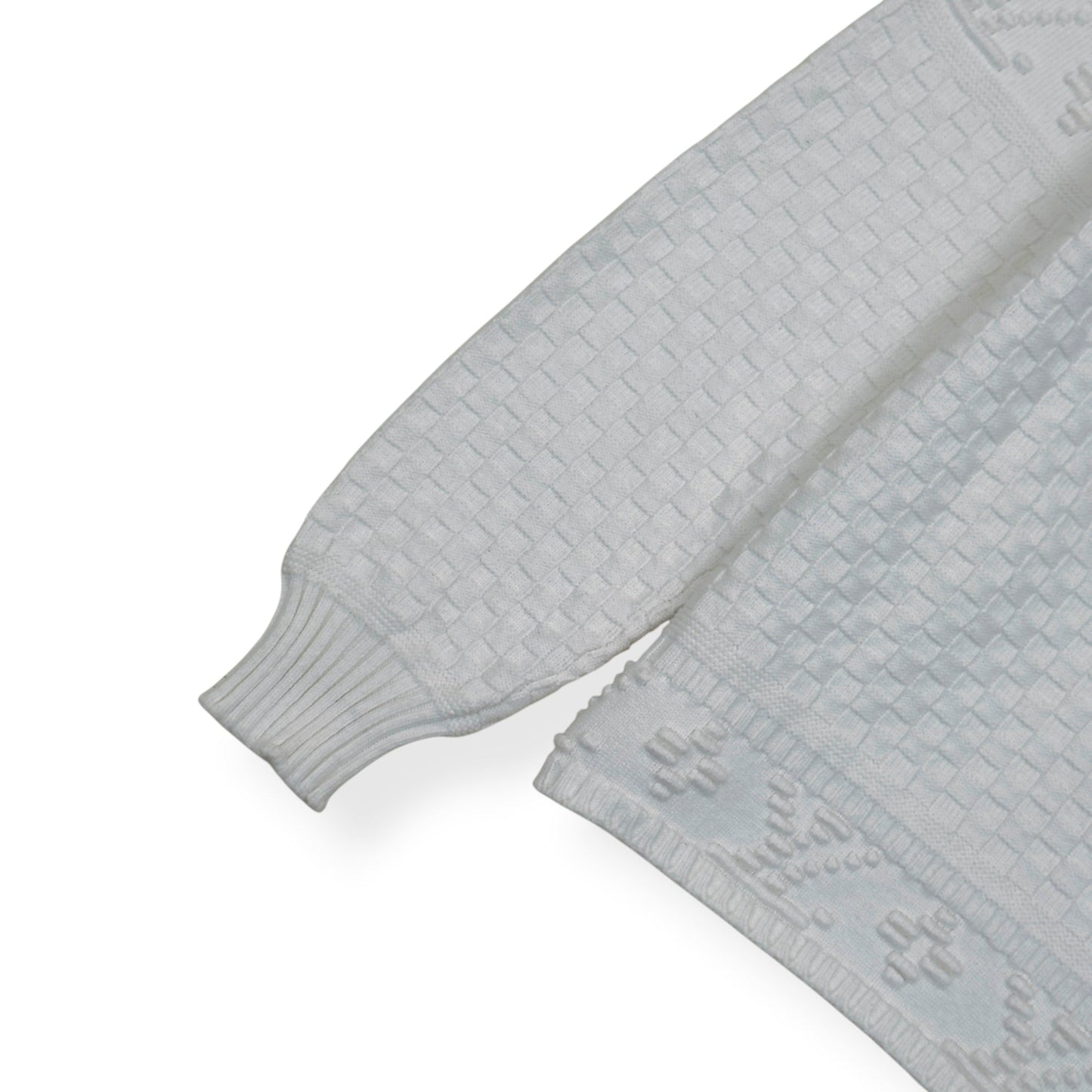 LOUIS VUITTON DAMIER POLO SWEATER WHITE L | Large, White