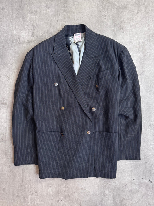1980's JPG Low Cut Pinstripe Double Breasted Blazer