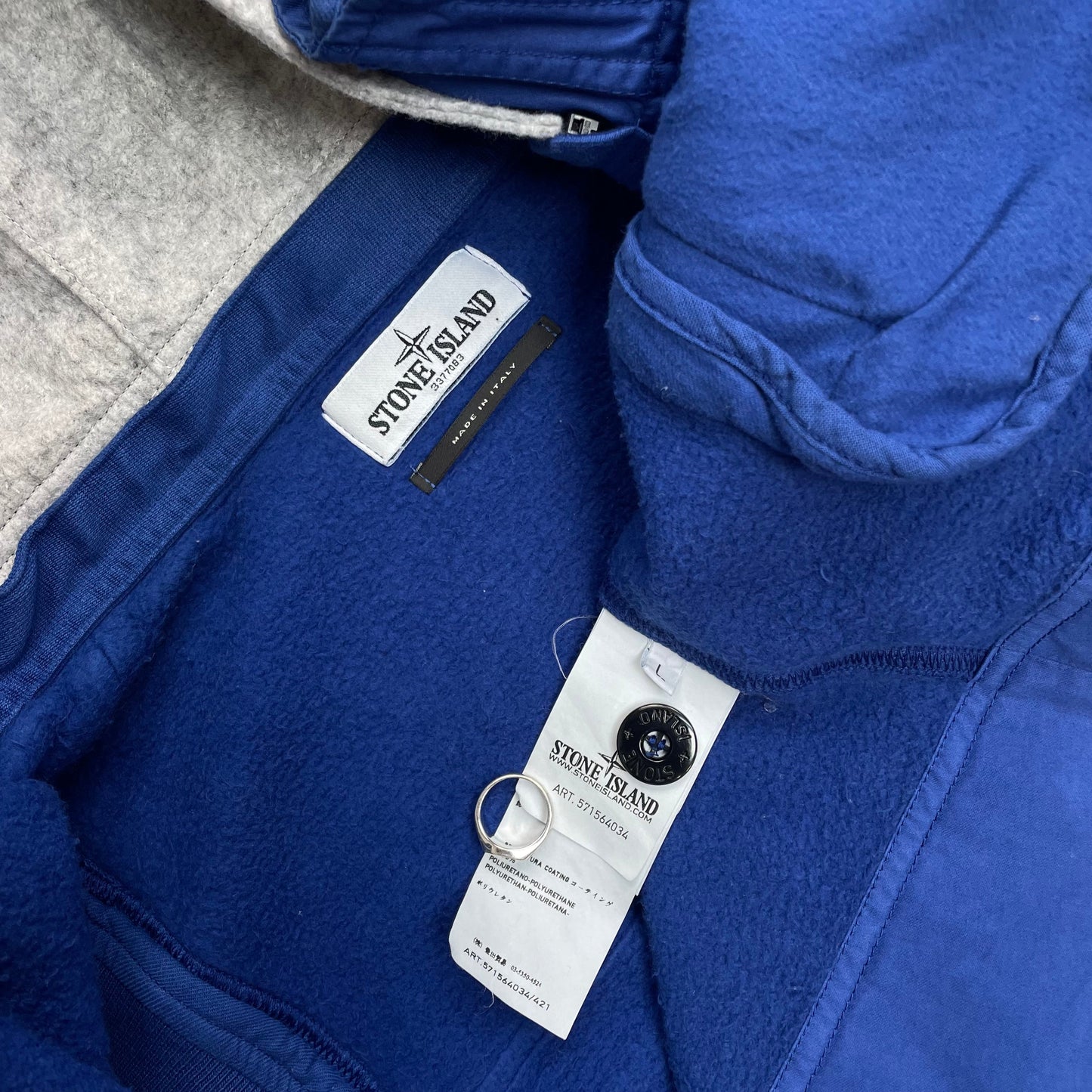 Stone Island Blue Gilet w/ Detachable Grey Hood AW12 | Large, Multicoloured