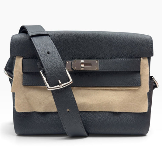 HERMES KELLY MESSENGER TOGO CALFSKIN / PALLADIUM HARDWARE GRIS MISTY PM | O/S, Gris Misty