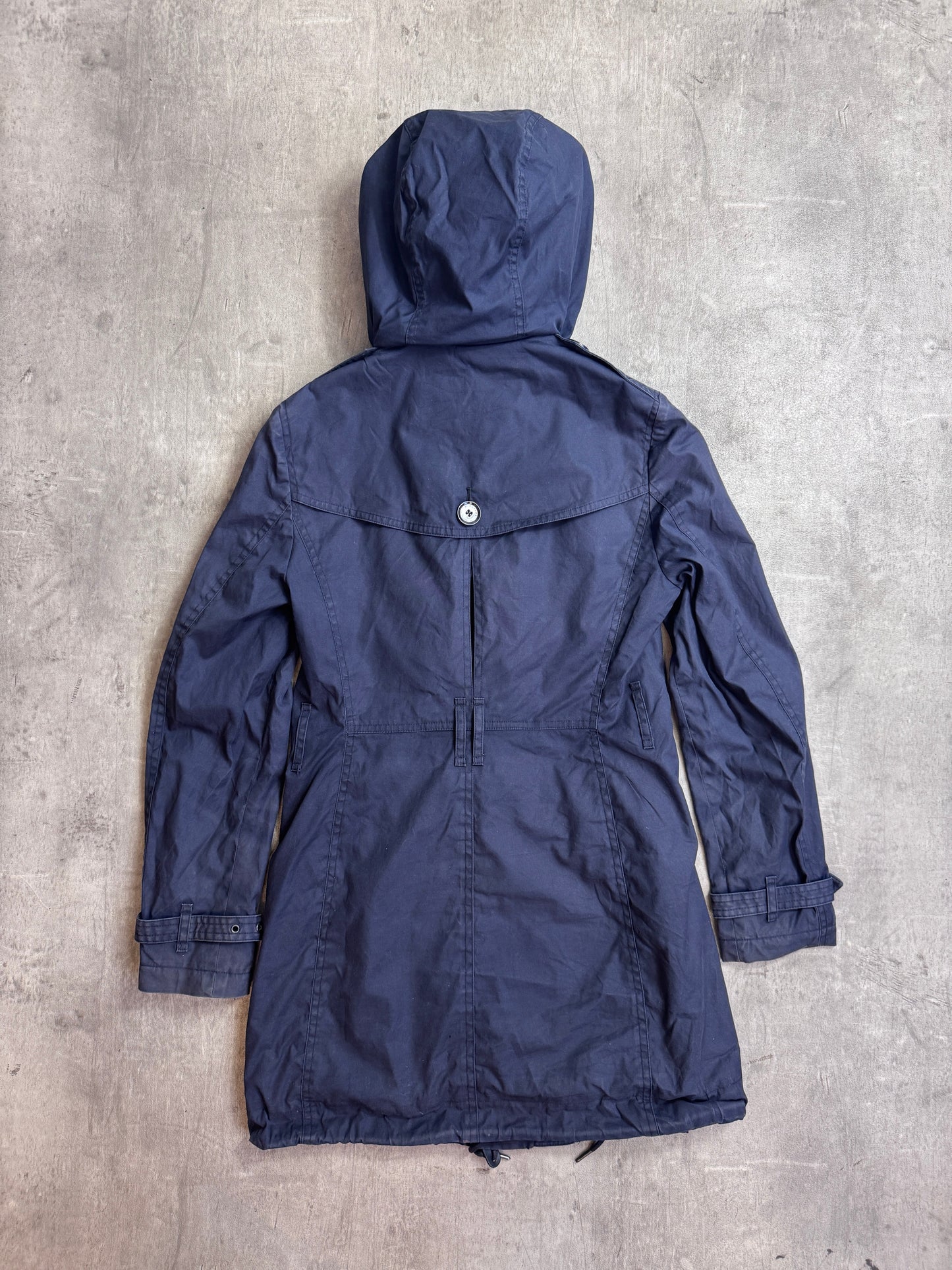 Burberry Navy Hooded Cotton Twill Parka Jacket