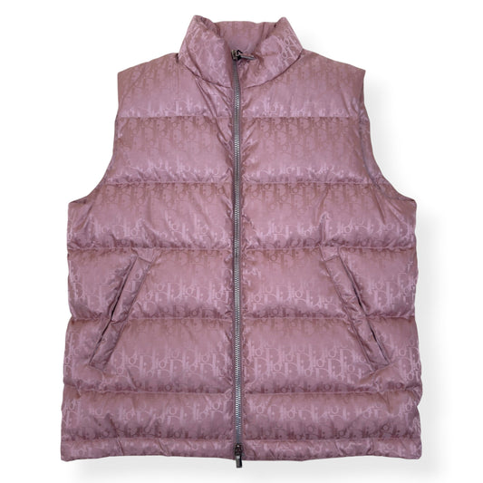 DIOR OBLIQUE JACQUARD DOWN GILET PINK 50 / L | Large, Pink