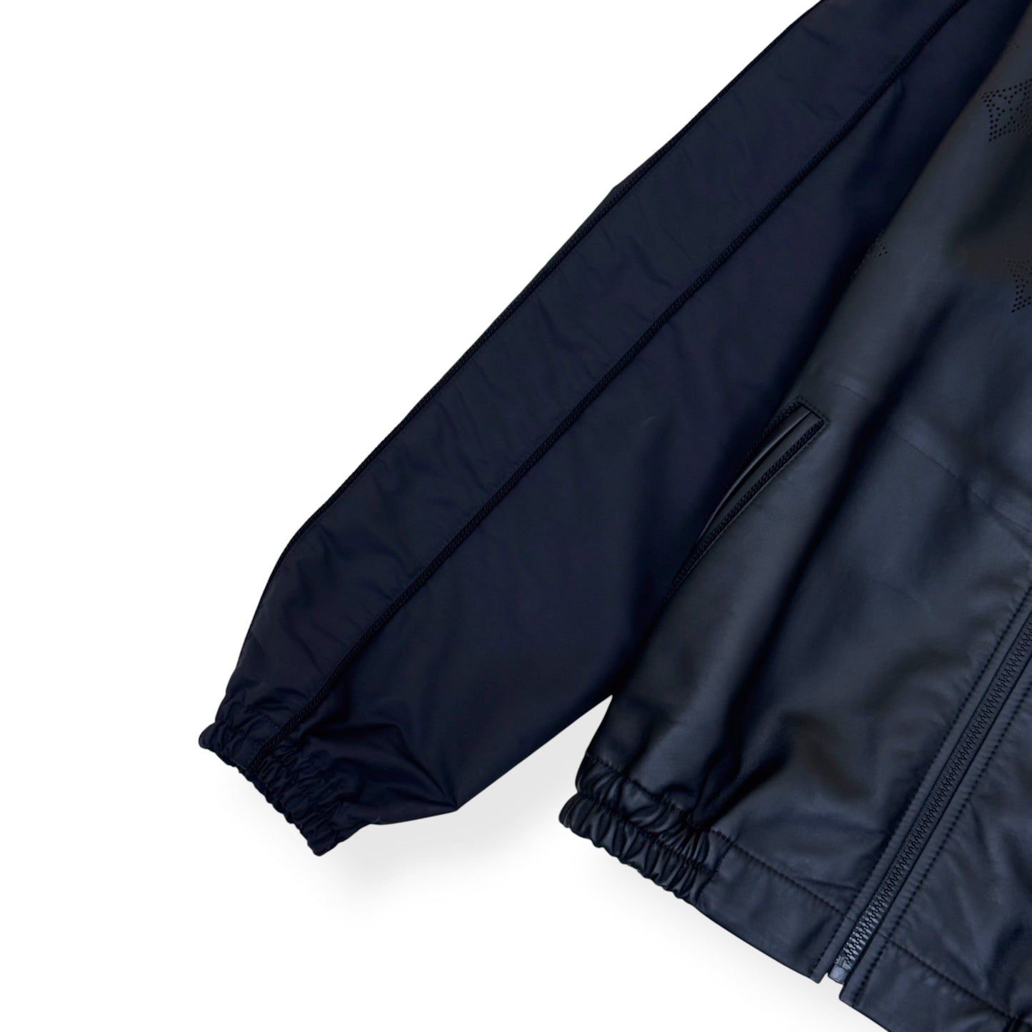 LOUIS VUITTON LEATHER MIX BLOUSON JACKET BLACK 54 / XL | XL, Black