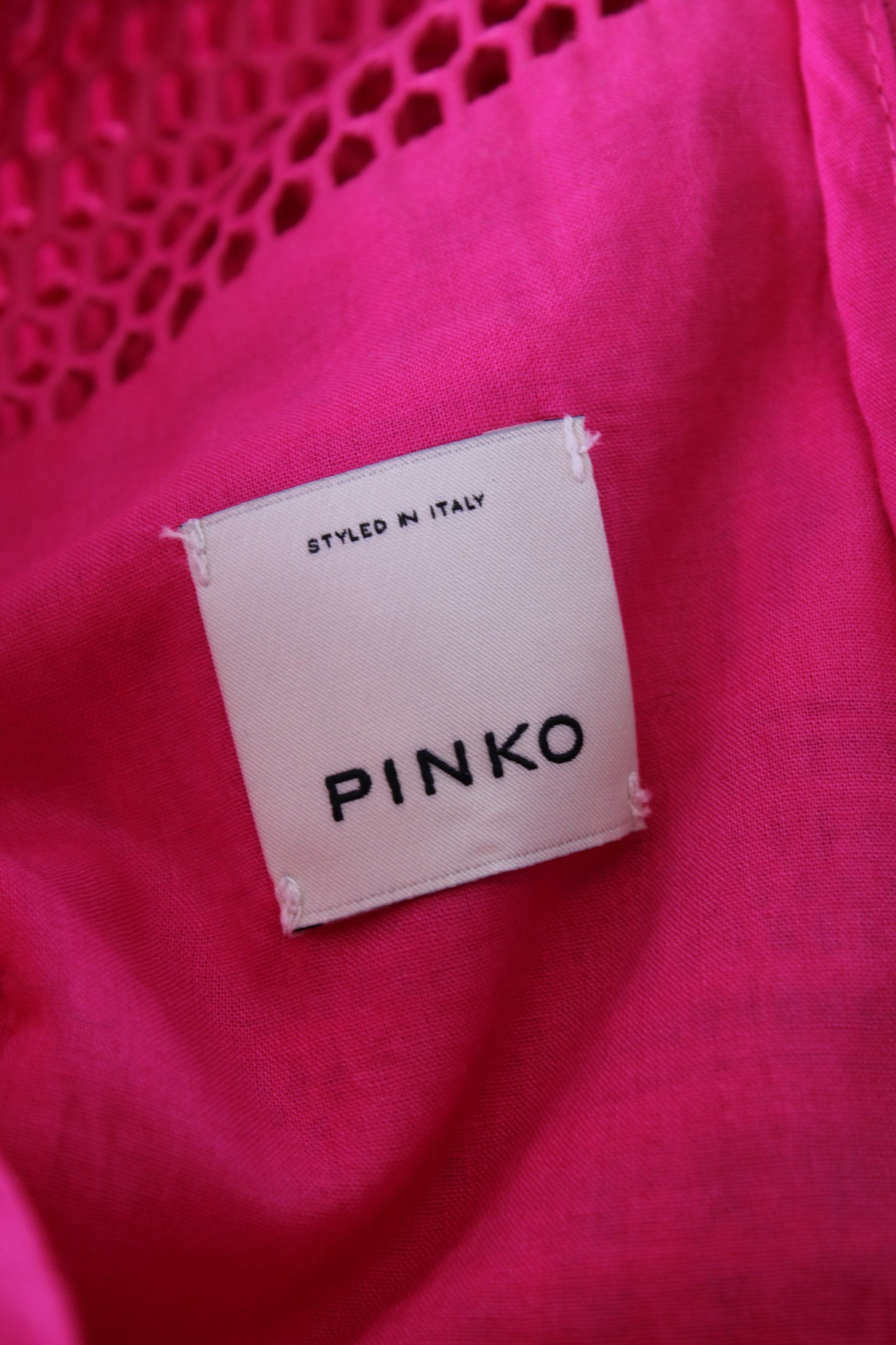 Pinko Mesh fuscia midi pleated dress Fuchsia 8 | O/S, Pink