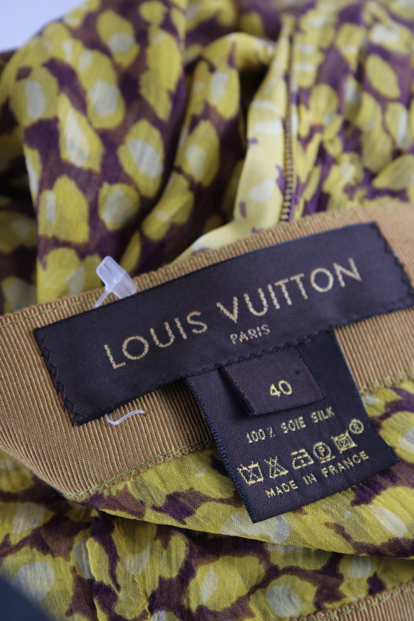 Louis Vuitton Print Pleated Skirt Yellow/ Plum 12 | O/S, Yellow