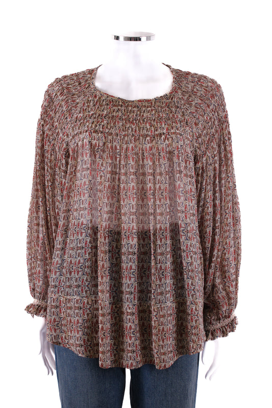 Isabel Marant Top long sleeved Beige patterened M | Medium, Beige