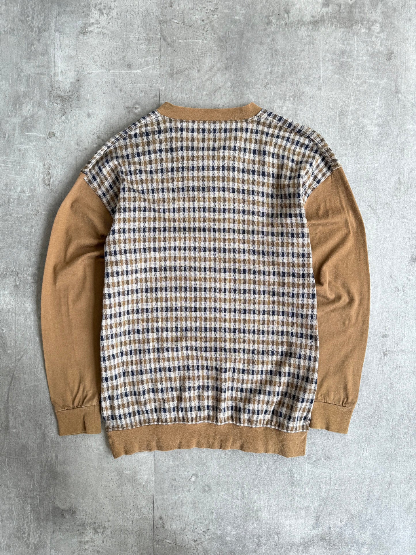 1990s Aquascutum Henley Button Knit Sweater