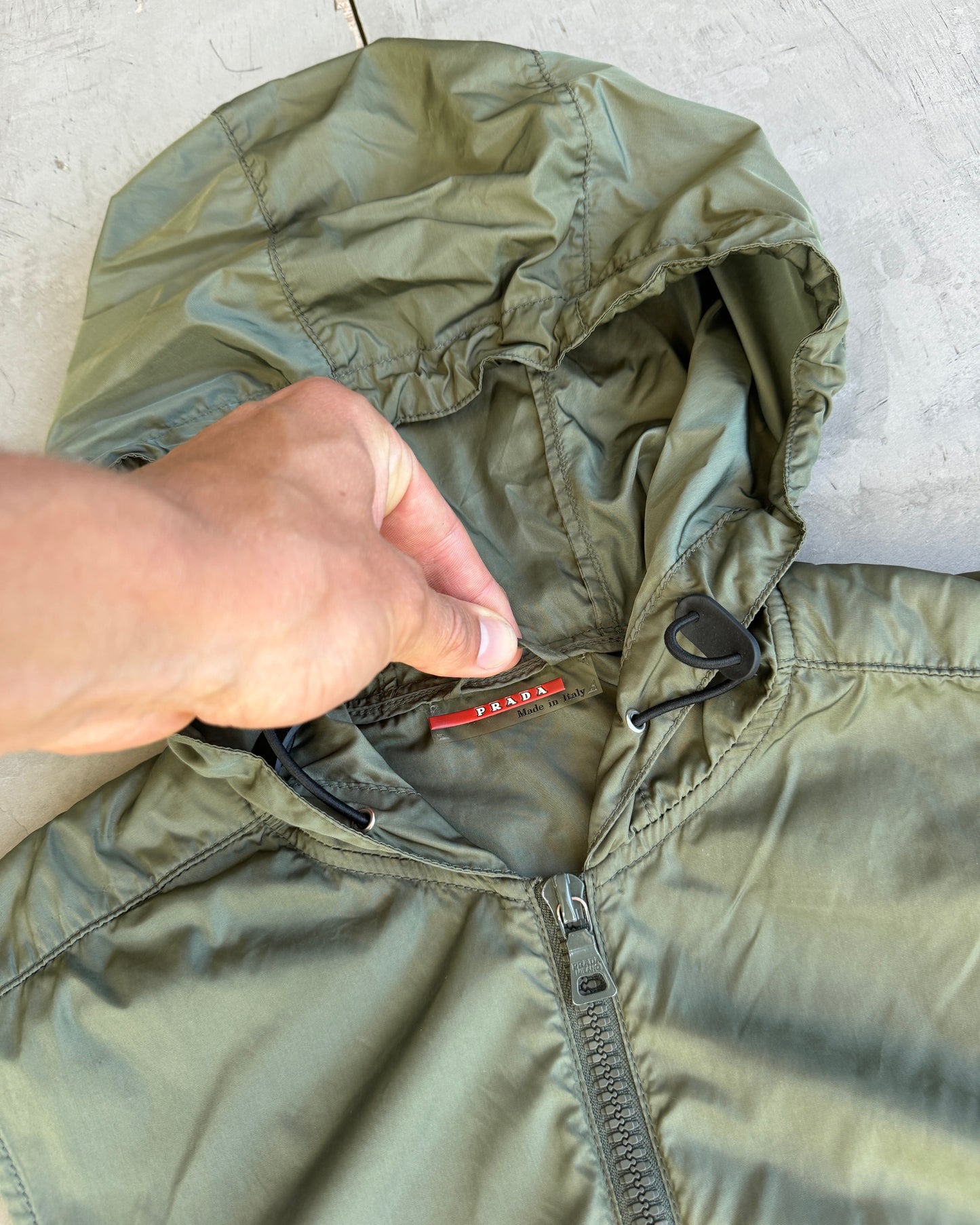 Prada Sport SS00 Nylon Hooded Vest - M | Medium, Green