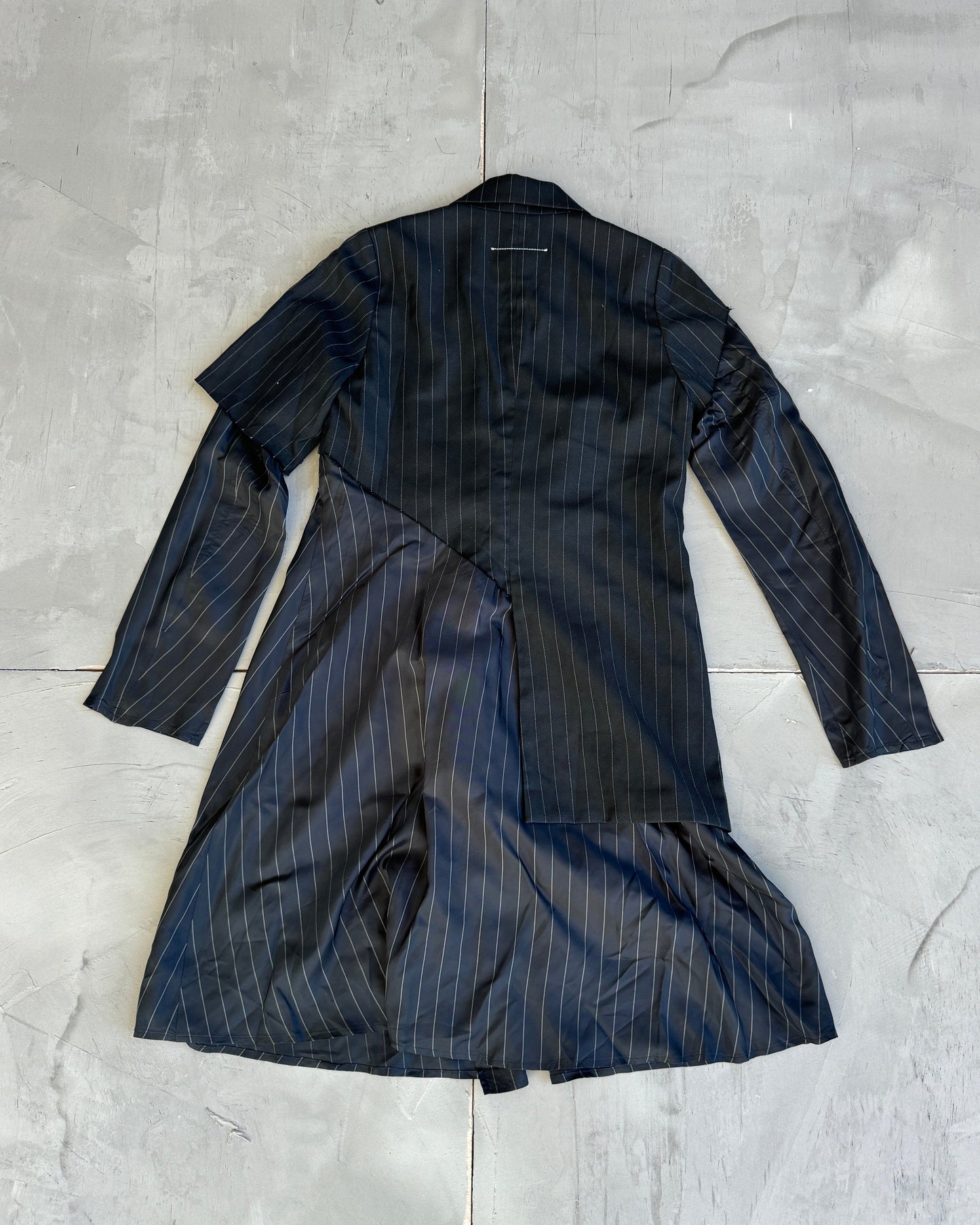 Maison Margiela MM6 2016 Asymmetric Contrast Pinstriped Blazer - S | Small, Multicoloured