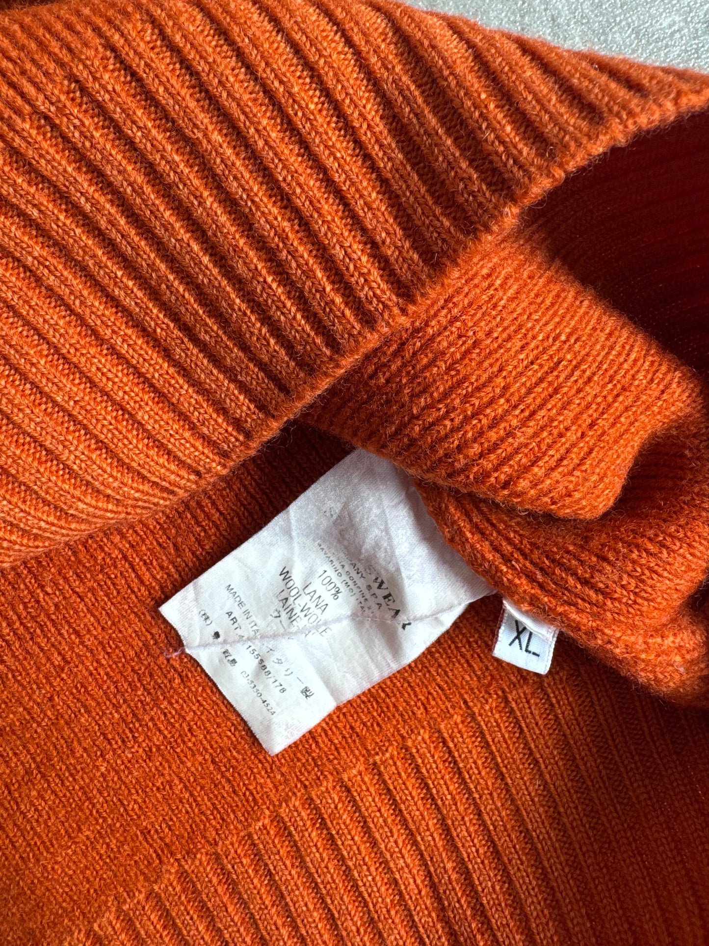 S/S2006 Stone Island Burnt Orange 1/4 Zip Knit Sweater